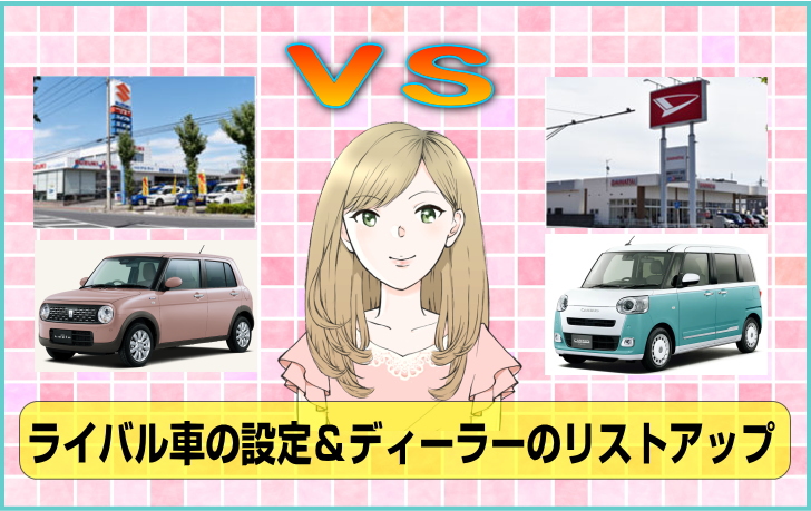 競合車とディーラーをリストアップ